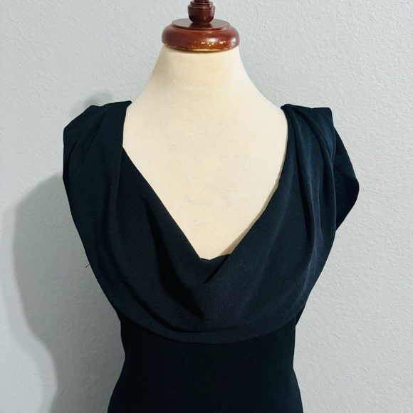 Zara Bloggers Fav Black Prom Elegant Open Back Fluid Neck Knit Maxi Dress Sz L - Picture 7 of 15